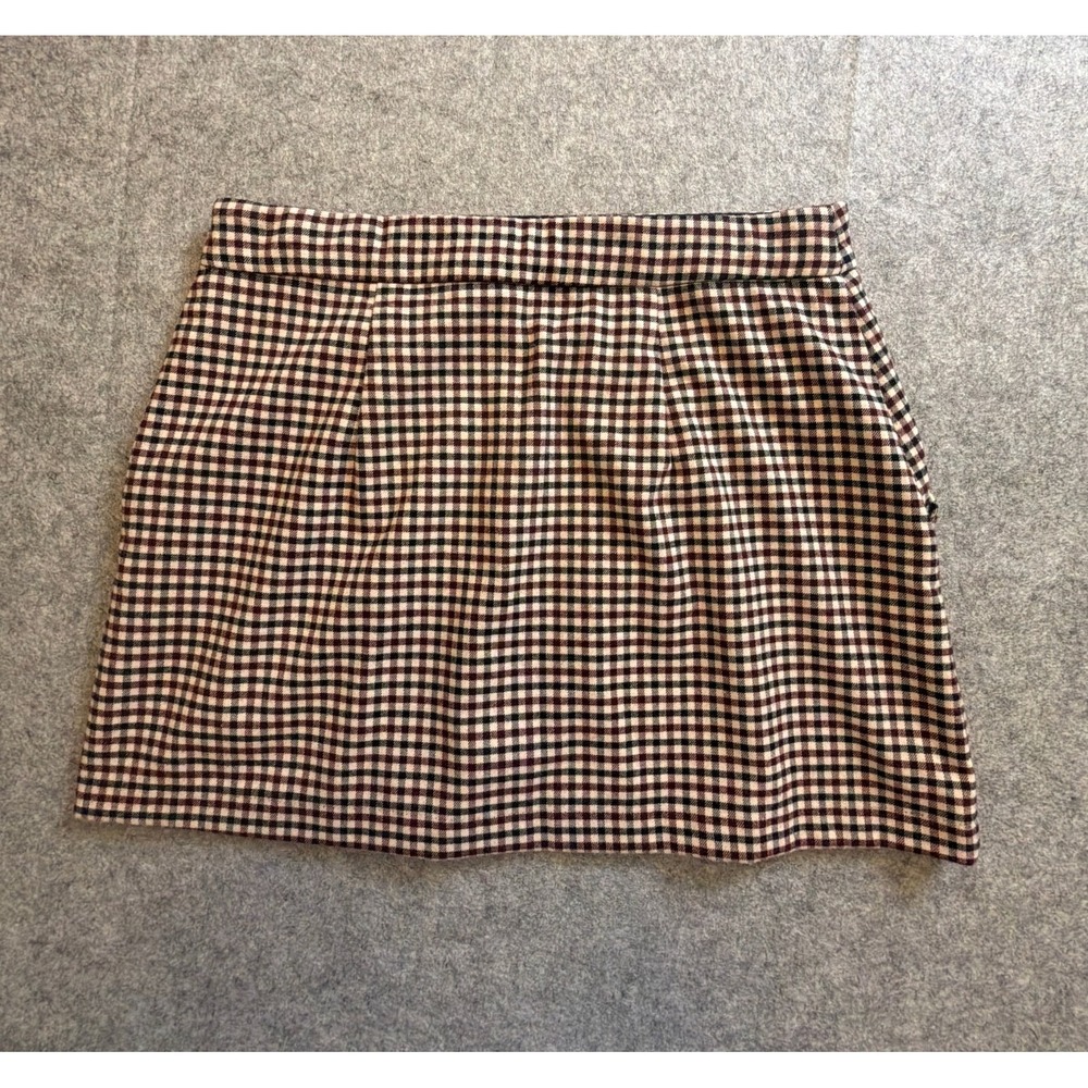Abercrombie & Fitch Scarlett Plaid Skort Women Medium Brown Good A-Line Low Rise
